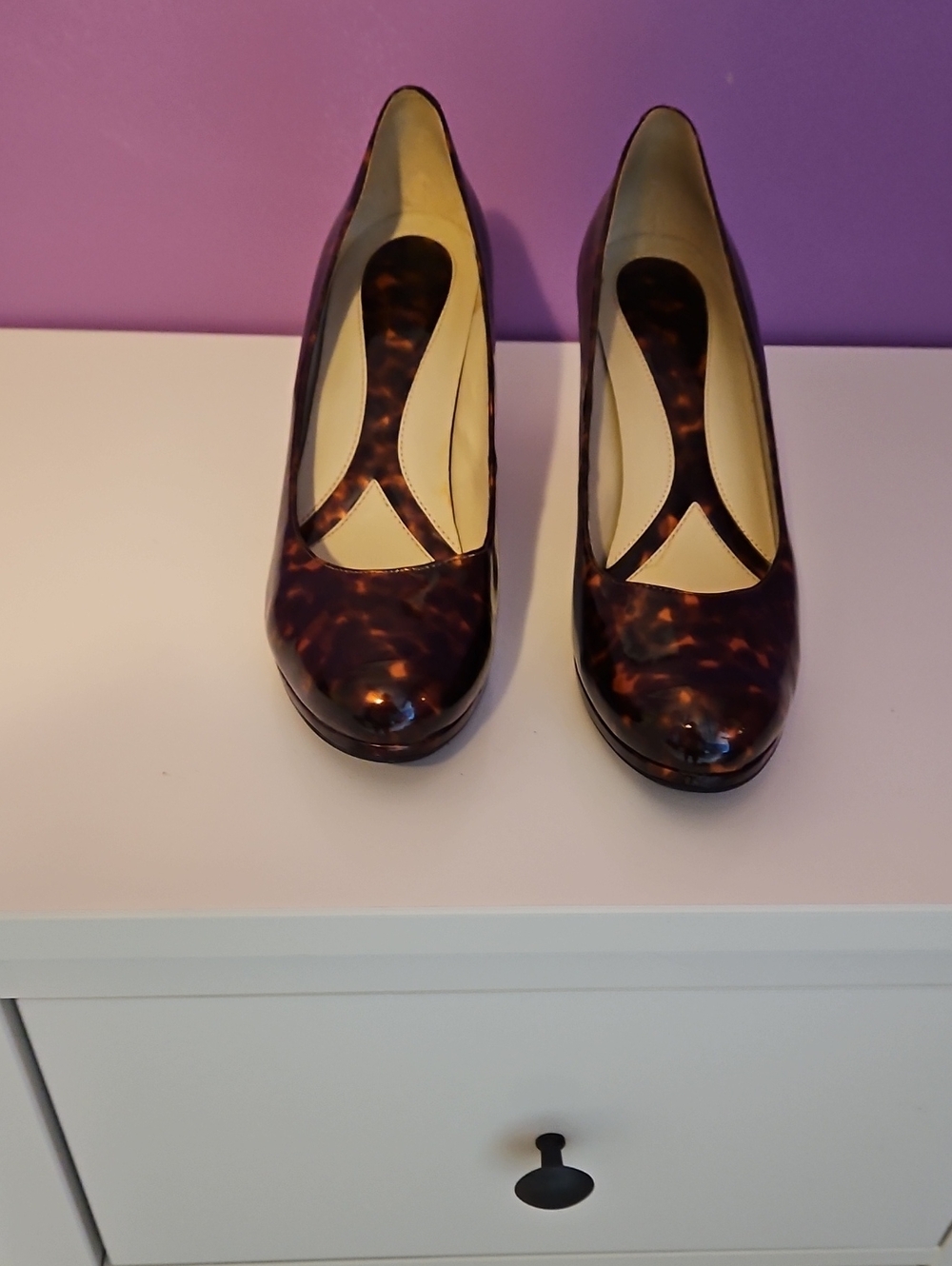 Naturalizer Women's Tortoise Patent Leather Pumps - Brown